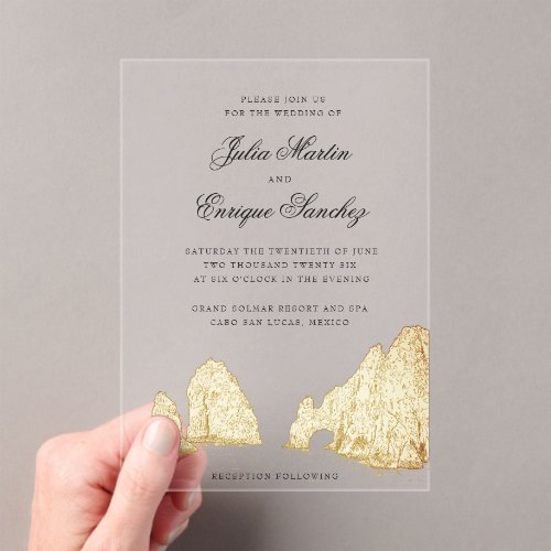 El Arco Cabo San Lucas Arch Weddining Acrylic Invitations