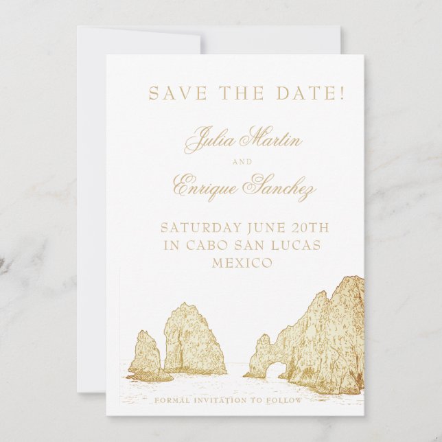 El Arco Cabo San Lucas Arch Weddining Save The Date (Front)