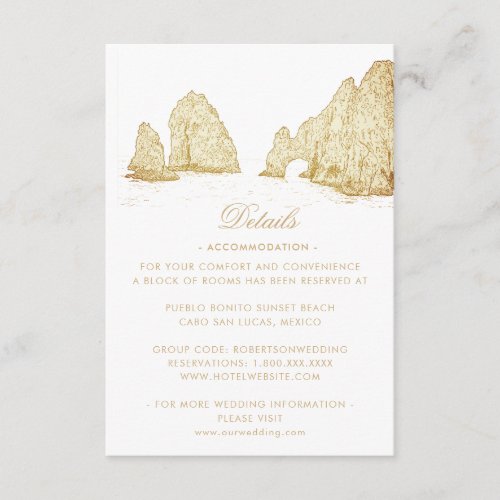 El Arco Cabo San Lucas Kindly Reply | Meal Options Enclosure Card