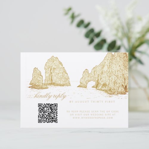 El Arco Cabo San Lucas Kindly Reply QR Code RSVP Card