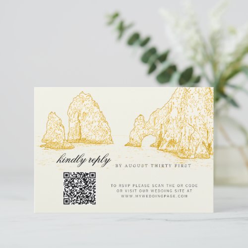 El Arco Cabo San Lucas Kindly Reply QR Code RSVP Card