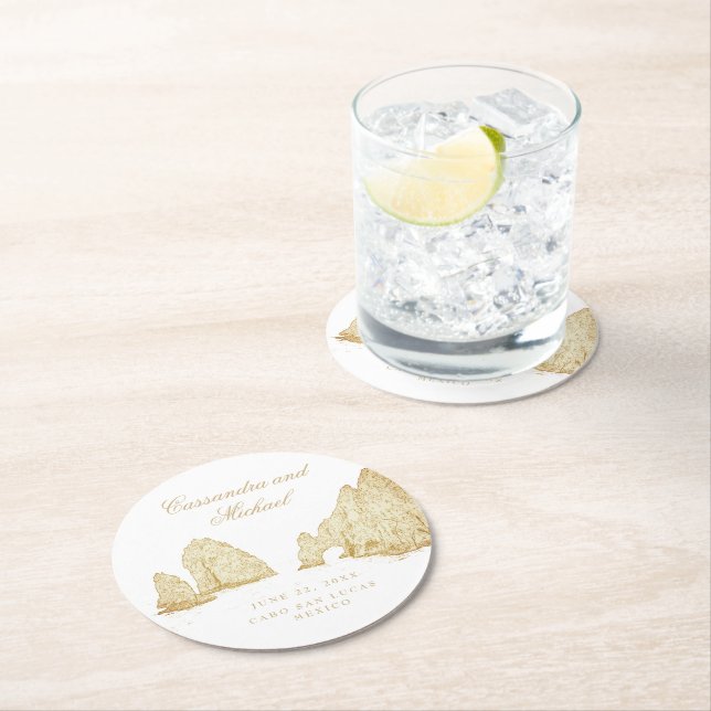 El Arco |  Cabo San Lucas MEXICO Round Paper Coaster (Insitu)