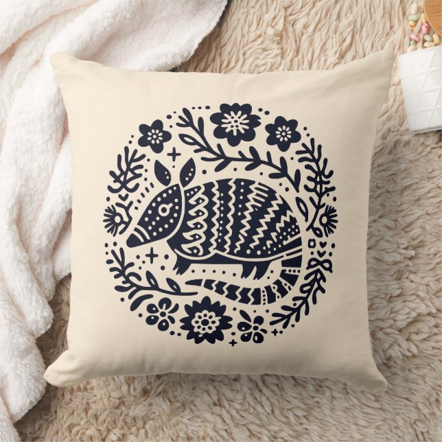 El Armadillo  Throw Pillow (Blanket)