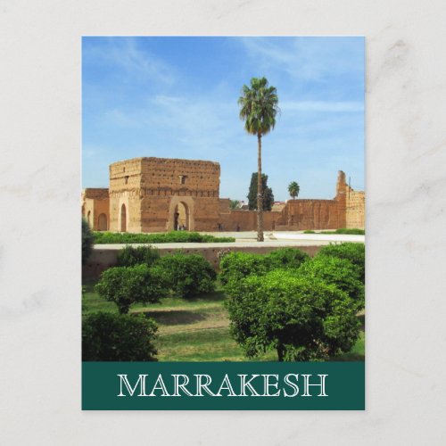 el badi palace marrakesh postcard
