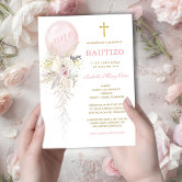 Baptism and First Birthday Bautizo y Primer Añito Invitation