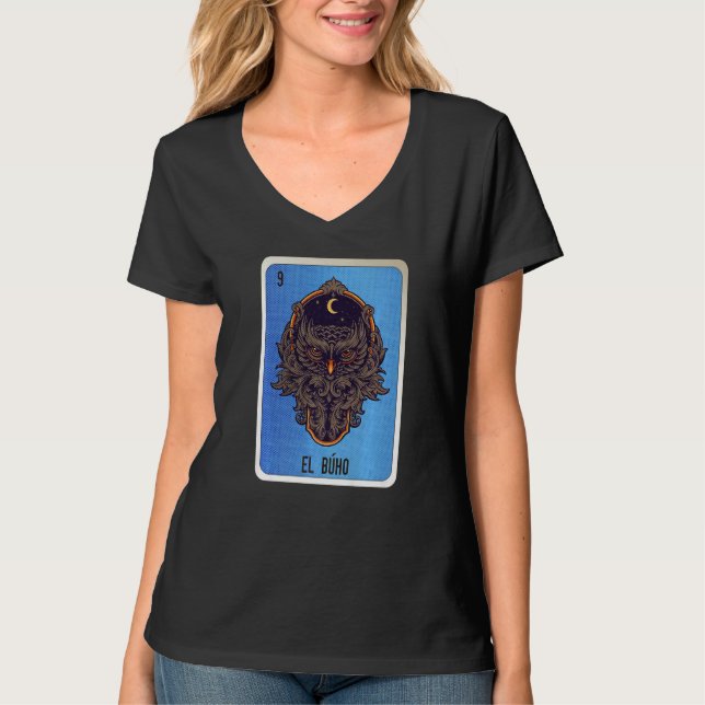 El Buho Mexican Slang Lottery Bingo Cards   T-Shirt (Front)
