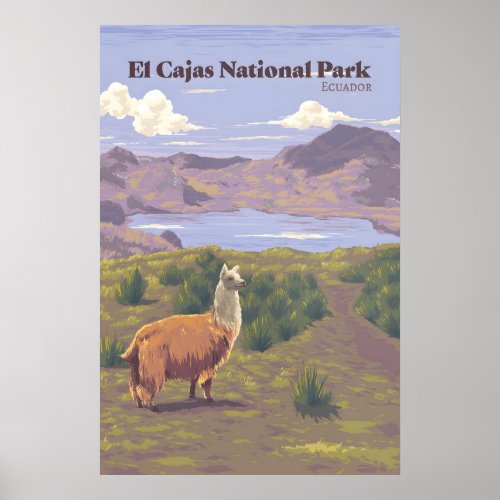 El Cajas National Park Ecuador Travel Poster
