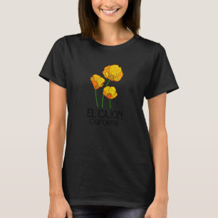 El Cajon California CA Poppy Flower State City Vin T-Shirt
