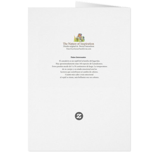 El Camaleón, tarjeta (Back)