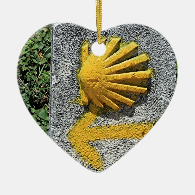 El Camino de Santiago de Compostela, Spain, shell Ceramic Ornament (Front)