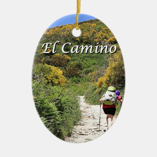 El Camino de Santiago de Compostela Spain trail Ceramic Ornament
