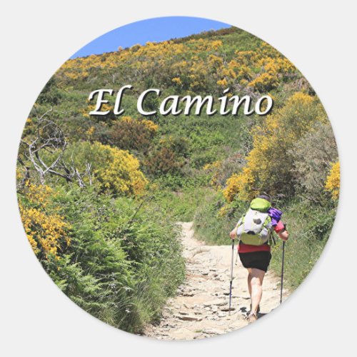 El Camino de Santiago de Compostela Spain trail Classic Round Sticker