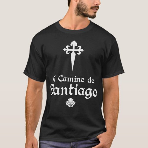 El Camino De Santiago  Saint James Cross  Scallo T_Shirt