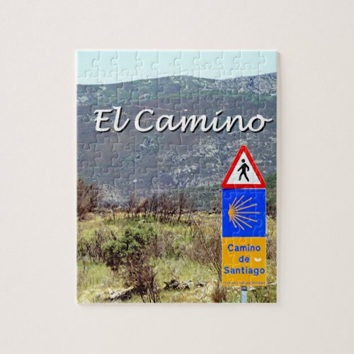 El Camino de Santiago sign caption Jigsaw Puzzle