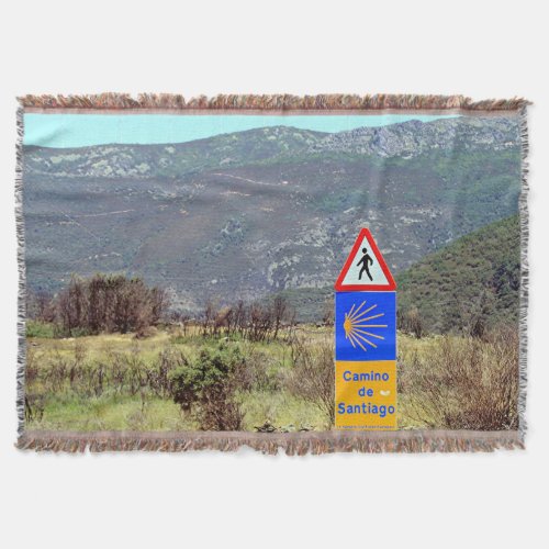 El Camino de Santiago sign Throw Blanket
