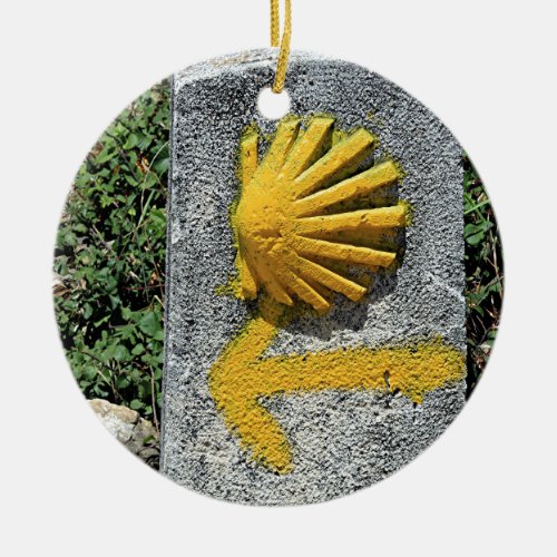 El Camino shell and arrow sign Spain Ceramic Ornament