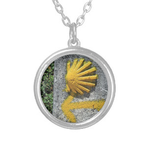 El Camino shell and arrow sign, Spain Silver Plated Necklace