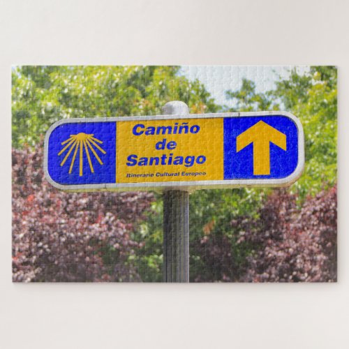 El Camino sign in Santiago de Compostela Spain Jigsaw Puzzle