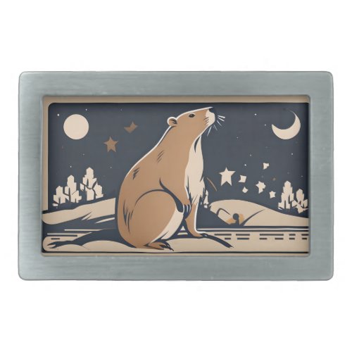 El capibara en una noche tranquila belt buckle