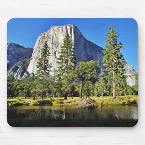 El Capitan And Merced River In Yosemite Park Mouse Pad