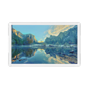 El Capitan and Three Brothers Reflection Acrylic Tray
