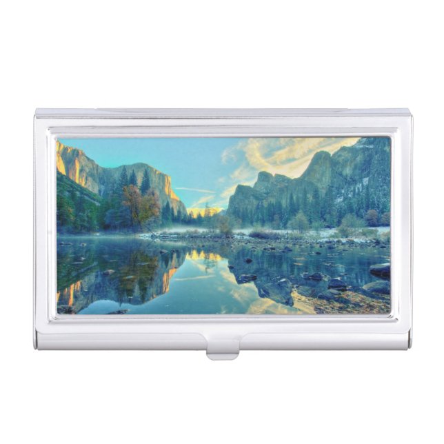 El Capitan and Three Brothers Reflection Case For Business Cards (Front)