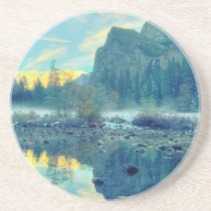 El Capitan and Three Brothers Reflection Drink Coaster