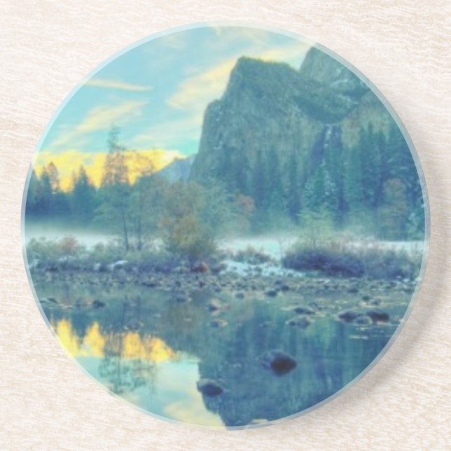 El Capitan and Three Brothers Reflection Drink Coaster (Front)