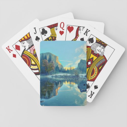 El Capitan and Three Brothers Reflection Playing Cards