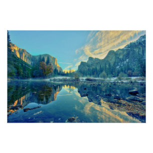 El Capitan and Three Brothers Reflection Poster