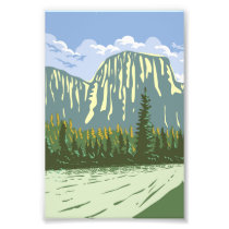 El Capitan in Yosemite Valley California WPA Art