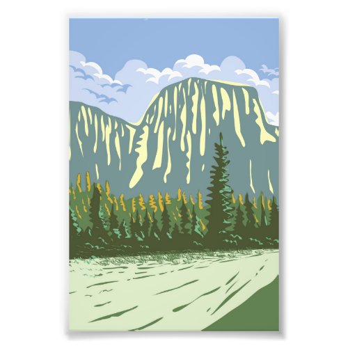 El Capitan in Yosemite Valley California WPA Art