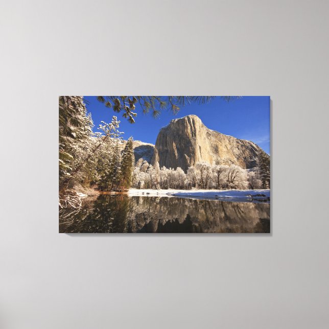El Capitan reflects into the Merced River in Canvas Print (Front)
