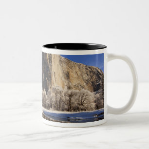El Capitan reflects into the Merced River in Two-Tone Coffee Mug