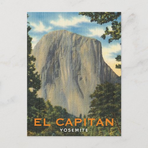 El Capitan Yosemite California vintage Postcard