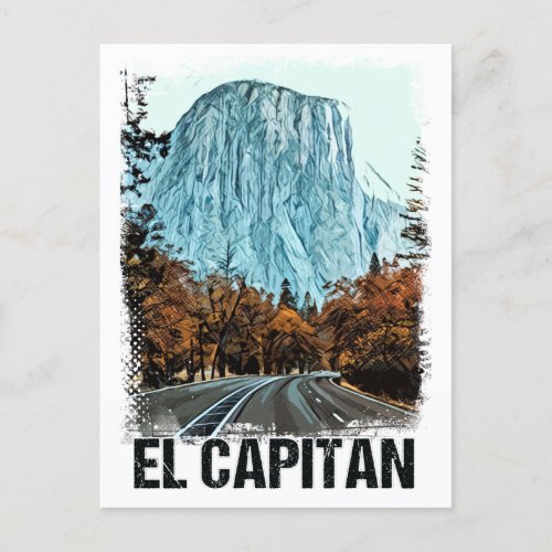 El Capitan Yosemite National Park Vintage Retro Postcard