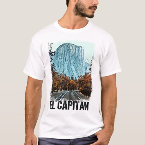 El Capitan Yosemite National Park Vintage Retro T_Shirt