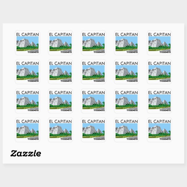 El Capitan Yosemite Square Sticker (Sheet)