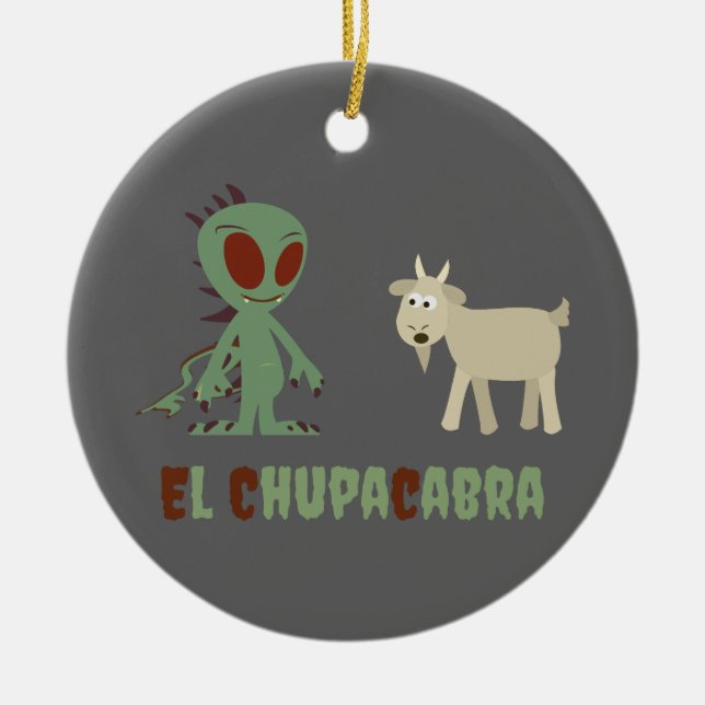 El Chupacabra Ceramic Ornament (Front)