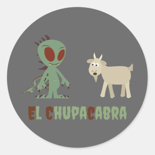 El Chupacabra Classic Round Sticker