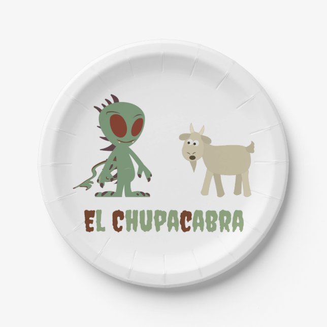 El Chupacabra Paper Plates (Front)