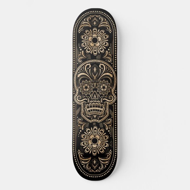El Dia De Los Muertos skull Skateboard Deck (Front)