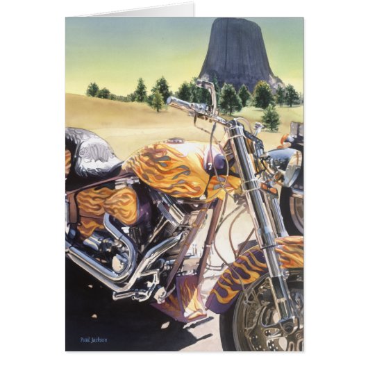 "El Diablo" Motorcycle in the Desert Watercolor (Front)