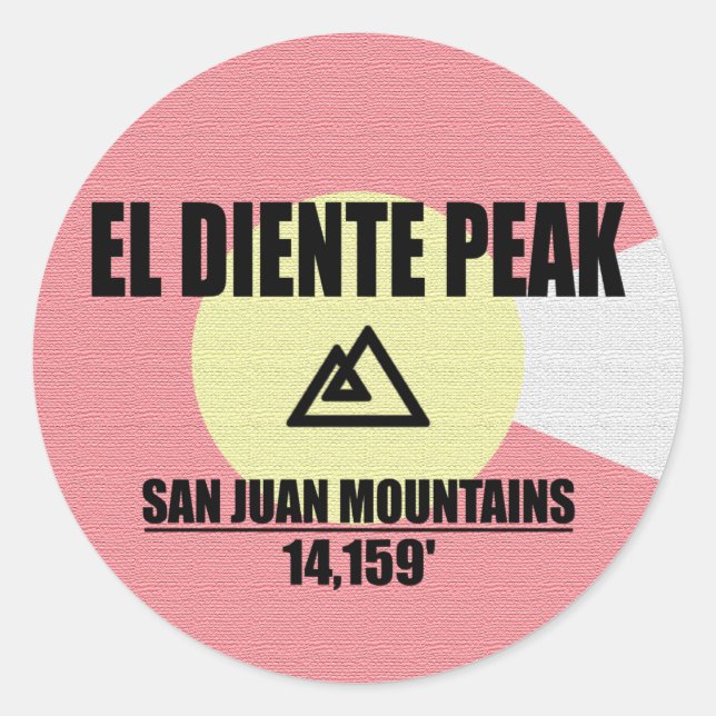 El Diente Peak Classic Round Sticker (Front)