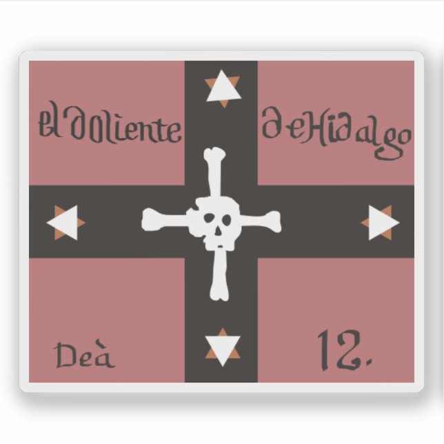 El Doliente de Hidalgo flag (1811 to 1812), Mexico Sticker (Front)