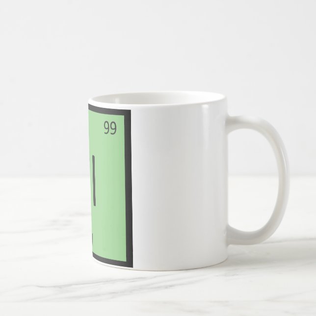 El - Eel Fish Chemistry Periodic Table Symbol Coffee Mug (Right)