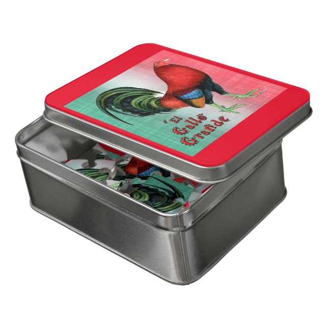 El Gallo Grande Jigsaw Puzzle (Lid Open)