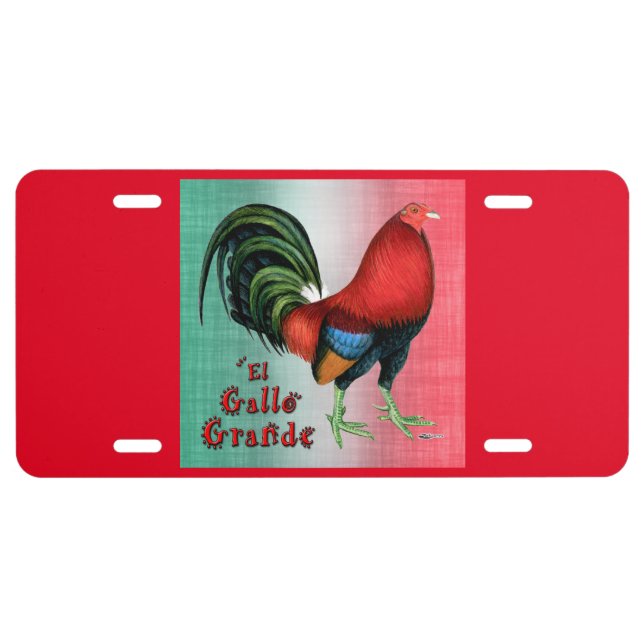 El Gallo Grande License Plate (Front)