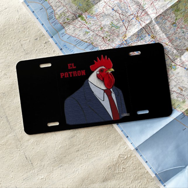 El Gallo Patron License Plate (In Situ)