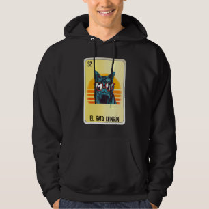 El Gato Chingon Mexican Slang Lottery Bingo Cards Hoodie